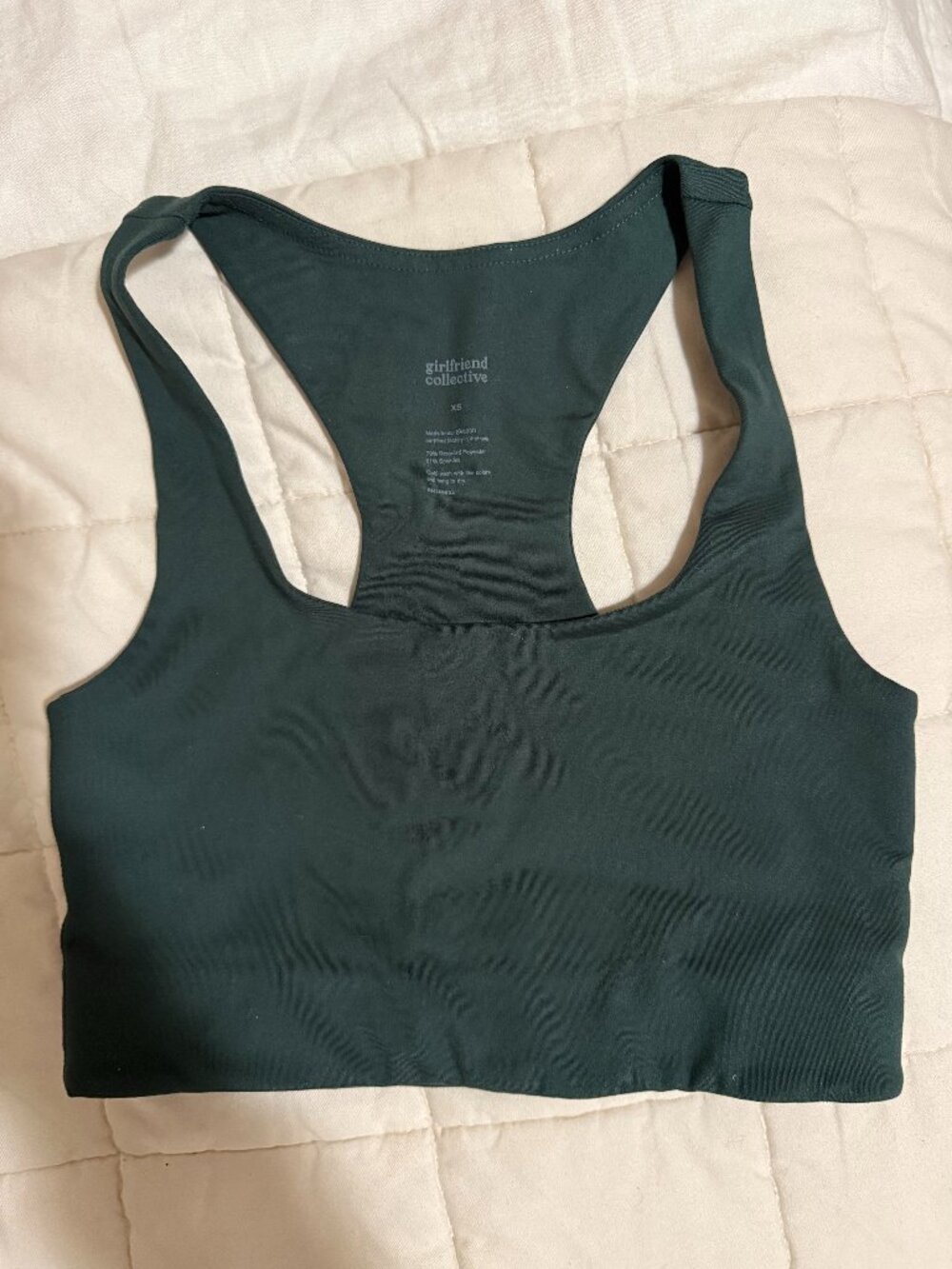 Girlfriend Collective Green Paloma Racerback Bra (XS)